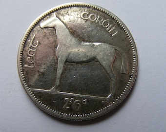 1933 Irish Silver Half Crown Coin Old Vintage Ireland 1/2c Scarce
