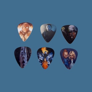 One set of 6 Horror Character Single Sided Picture Guitar Picks