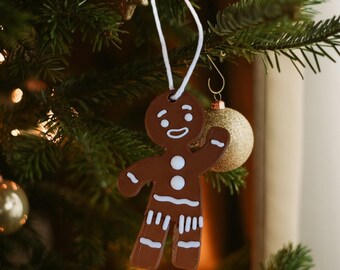 3D Printed Gingerbread Man Christmas Tree Ornaments (Set of 6)