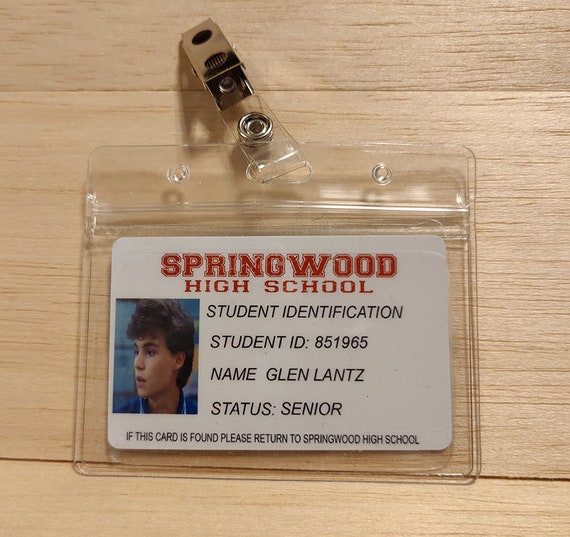 Nightmare on Elm Street Glen Lantz Springwood High School ID Card