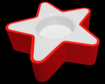 3D-Printed Star Tea Light Candle Holder Holiday/Christmas