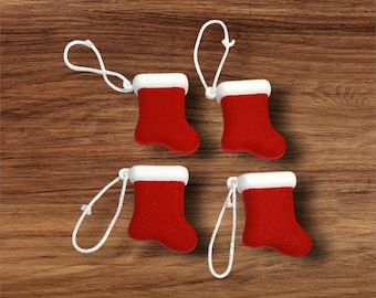 Christmas Tree Stocking Ornaments - 4-piece Set 3D-printed