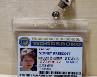 Scream Sidney Prescott Woodsboro High School ID Card