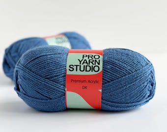 Denim DK Yarn, Soft Premium Acrylic Knitting and Crochet Yarn, Machine Washable 100g