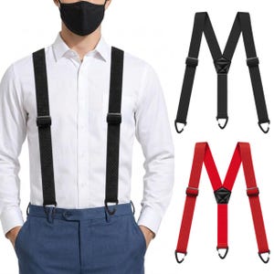 Suspenders For Men Heavy Duty Y-Shape Back Hidden Suspender 1.5" Under Clothing US