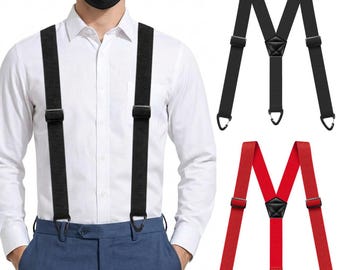 Suspenders For Men Heavy Duty Y-Shape Back Hidden Suspender 1.5" Under Clothing US