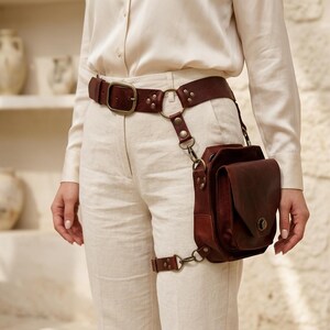 Punk Style PU Leather Hip Pouch, Women's Multi-function Thigh Bag, Adjustable  Casual Waist & Leg Strap Pouch For Outdoor Travel 