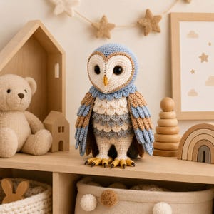 Barn Owl Crochet Pattern PDF, Realistic Owl Amigurumi Pattern, Woodland Bird Plush Tutorial, Stuffed Animal Crochet Pattern,Digital Download