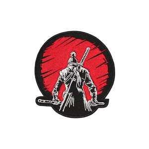 Shadows Die Twice Sekiro Patch / Sekiro Wolf Embroidered Patch / One-Armed Wolf Shinobi Patch / Souls Game Embroidery / Samurai Sekiro Gift