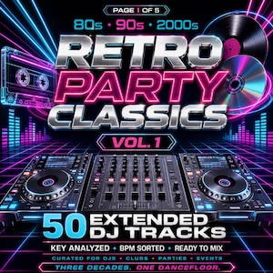 80s 90s 2000s DJ Music Vol 1, 50 Extended Tracks, Open Format Download