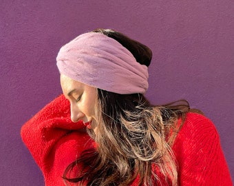 Cashmere Reversible Lavender Headband - from Recycled materials