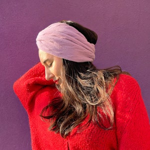 Cashmere Reversible Lavender Headband from Recycled materials image 1