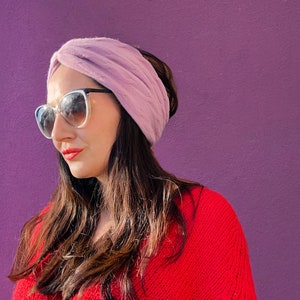 Cashmere Reversible Lavender Headband from Recycled materials image 3