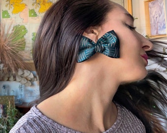Brocade Bow Earrings - Recycled Fabric