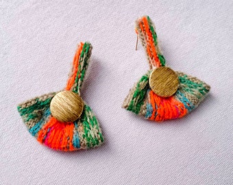 Recycled Sweater Dangles! Earrings  from Recycled Sweater & vintage buttons