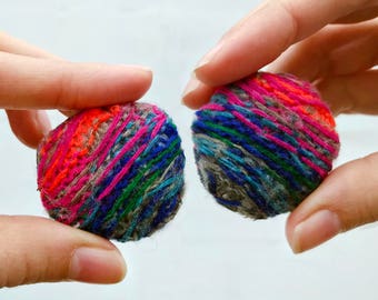 Crazy Cozy Colorful Earrings!- Reclaimed Sweater parts