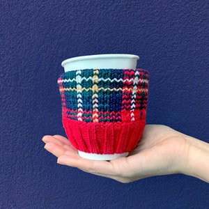 Cotton Coffee Cozy Cozie from reclaimed materials image 1