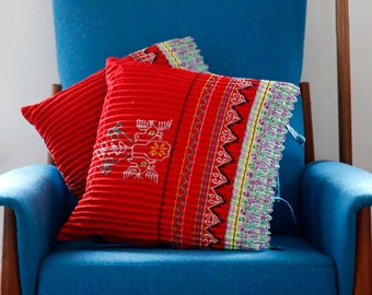 Poszewka na poduszkę w technice mieszanej - Reclaimed Vintage Textile