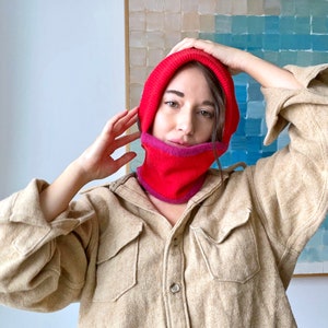 Red Recycled Cashmere Balaclava image 5