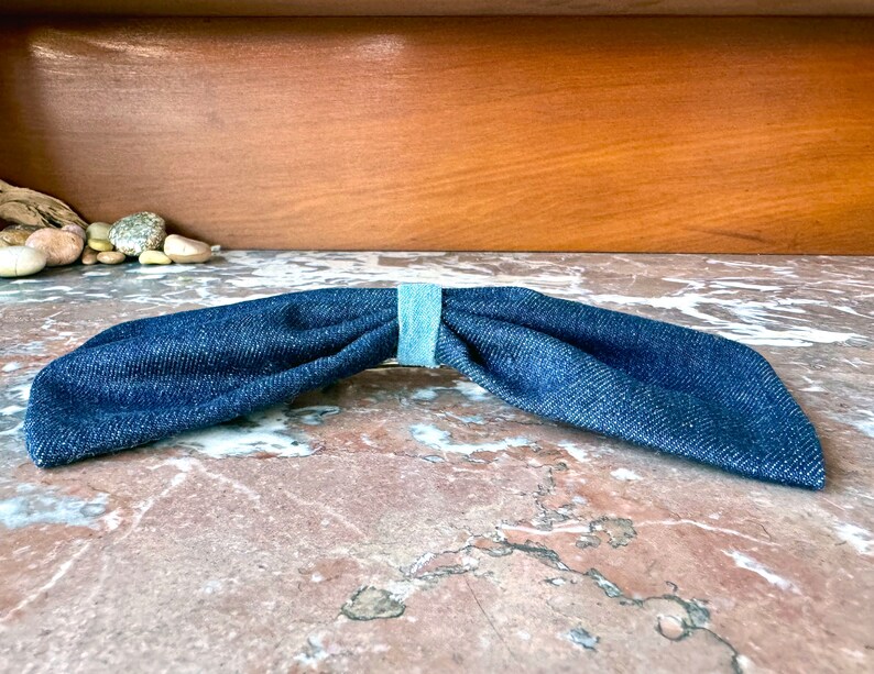 ReClaimed Denim Hair Bow image 4