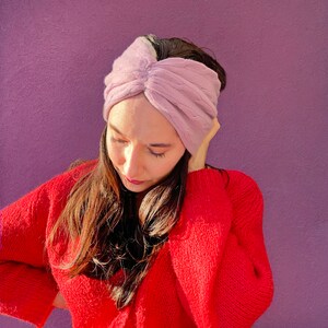 Cashmere Reversible Lavender Headband from Recycled materials image 5