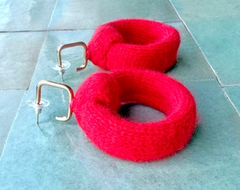 UPcycled Red Cashmere Earrings