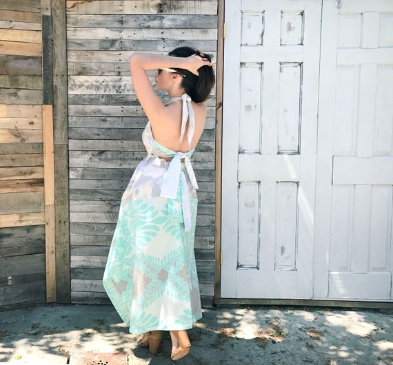 Buy Pastel Print Marilyn Halter Dress - Lavender Aqua Two-toned Vintage  Fabric Online in India - Etsy