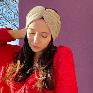 Cashmere Reversible Lavender Headband from Recycled materials image 4