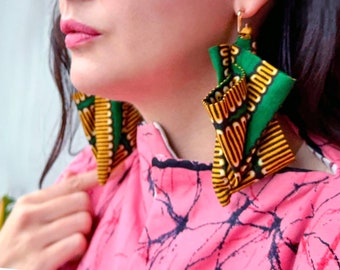 UPcycled Wax-print fabric  Earrings