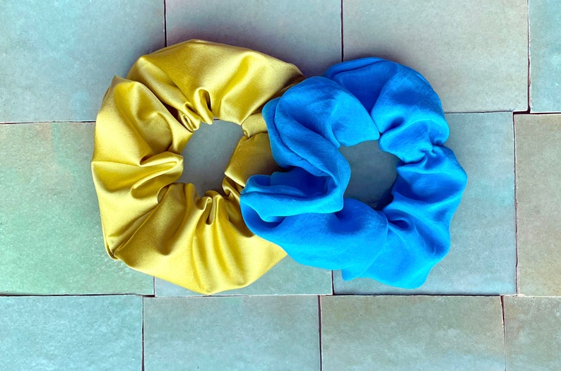 Set of Two ReClaimed Silk Scrunchies image 3