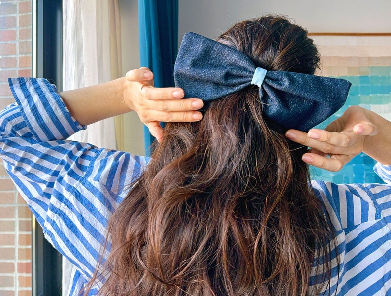 ReClaimed Denim Hair Bow image 1