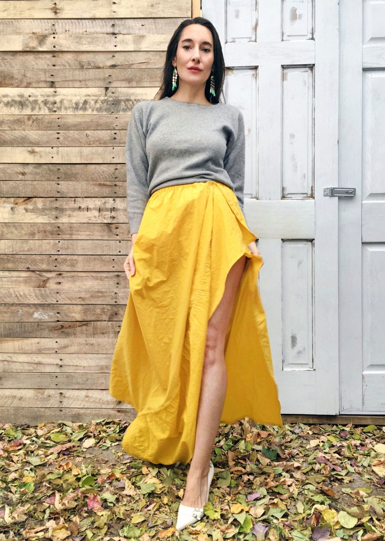 Emilia Sunshine Super Skirt, one generous size, reclaimed fabric image 4