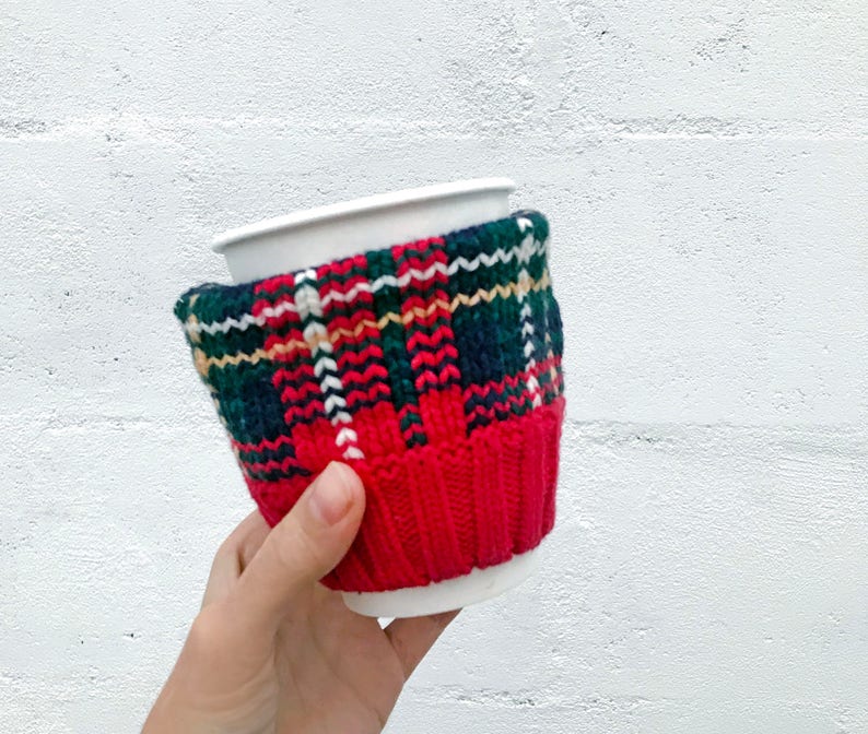 Cotton Coffee Cozy Cozie from reclaimed materials image 2