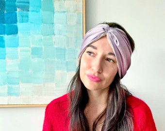 Lavender Silk & Cashmere Headband - from Recycled materials