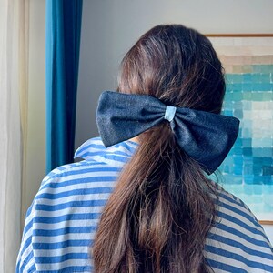 ReClaimed Denim Hair Bow image 6