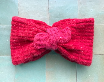 Red Recycled Cashmere Cozy Headband