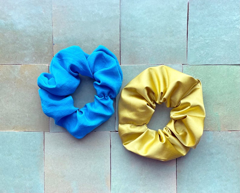 Set of Two ReClaimed Silk Scrunchies image 1