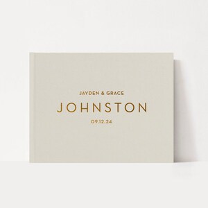 Modern Wedding Guest Book | Customized Wedding Book | Neutral Lined Guestbook | Gold Foil Guestbook | Album for Wedding | Minimalist Wedding