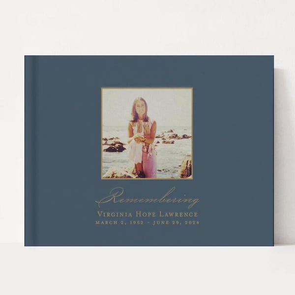 Remembering Funeral Guest Book | Memorial Photo Book | Book of Condolences | Loss of Loved One Gift | Custom Celebration Of Life Book