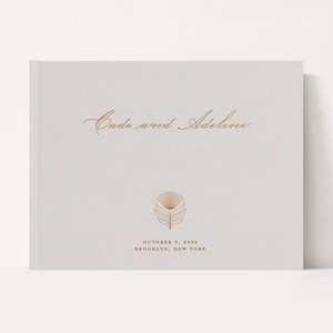 Luxury Wedding Guest Book | Customized Wedding Book | Neutral Lined Guestbook | Gold Foil Guestbook | Minimalist Wedding | Art Deco Wedding