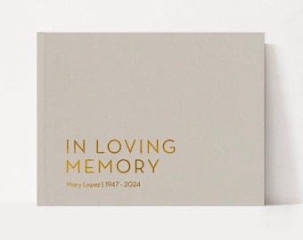 In Loving Memory Funeral Guest Book | Memorial Photo Book | Book of Condolences | Remembering Gift | Custom Celebration Of Life Book | Grief