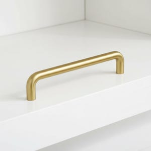 つや消し真鍮製キャビネット取っ手、キッチン家具用ゴールド引き出しハンドル、モダンな丸型バー