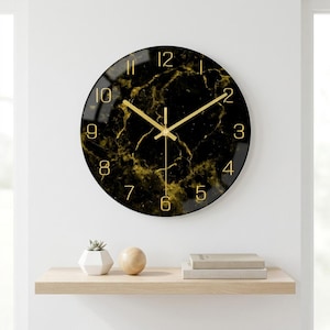 12 Inch Marble Pattern Wall Clock for Living Room, Office and Modern Home Decor