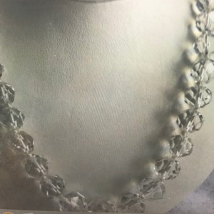 Necklace DECO ROCK CRYSTAL Bead circa 1920s faceted 14 inch Estate Vintage image 1