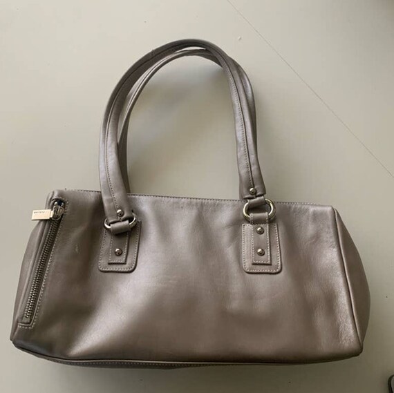 Perlina New York Handbag Purse Pocketbook Silver taupe Etsy Canada