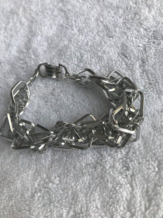 Vintage Silver tone Germany Bracelet Wire cluster… - image 1