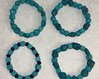 4 Handmade Turquoise Bracelets MMJ