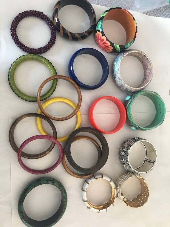 Lot 18 BANGLE round Bracelet style Crafts Retro Me