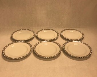 6 pc Vintage Franconia Krautheim Selb Bavaria Palladina bread 6 inch plate