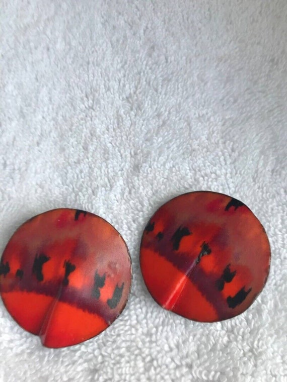 Vintage 3 piece pierced earrings pin Retro 1970s … - image 4